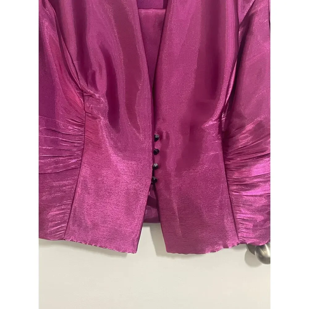 JR Nites Carol Lin 2 Piece Jacket Tank Size 22W Purple Satin Formal Church